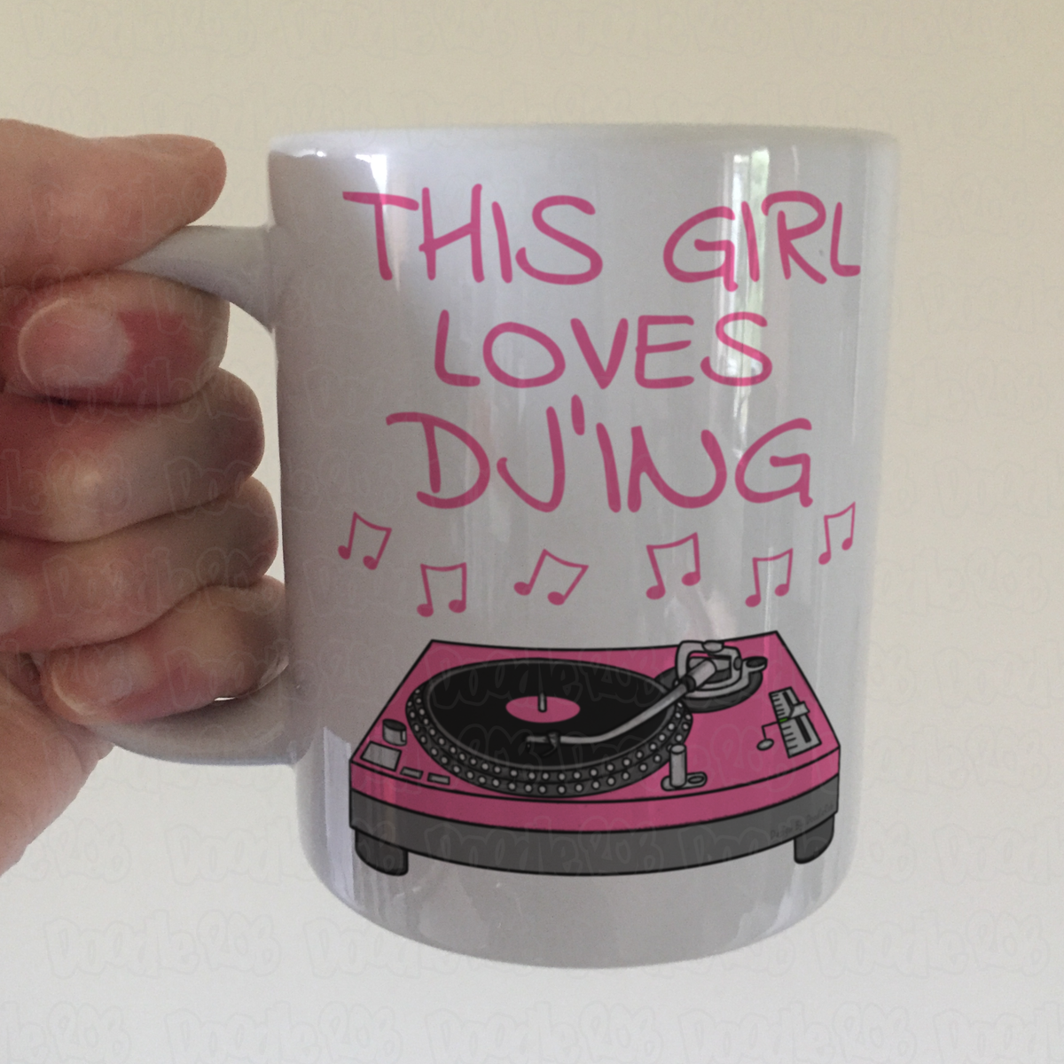 Female DJ Mug - This Girl Loves DJ'Ing - Electronic Musician - Music Producer Gift