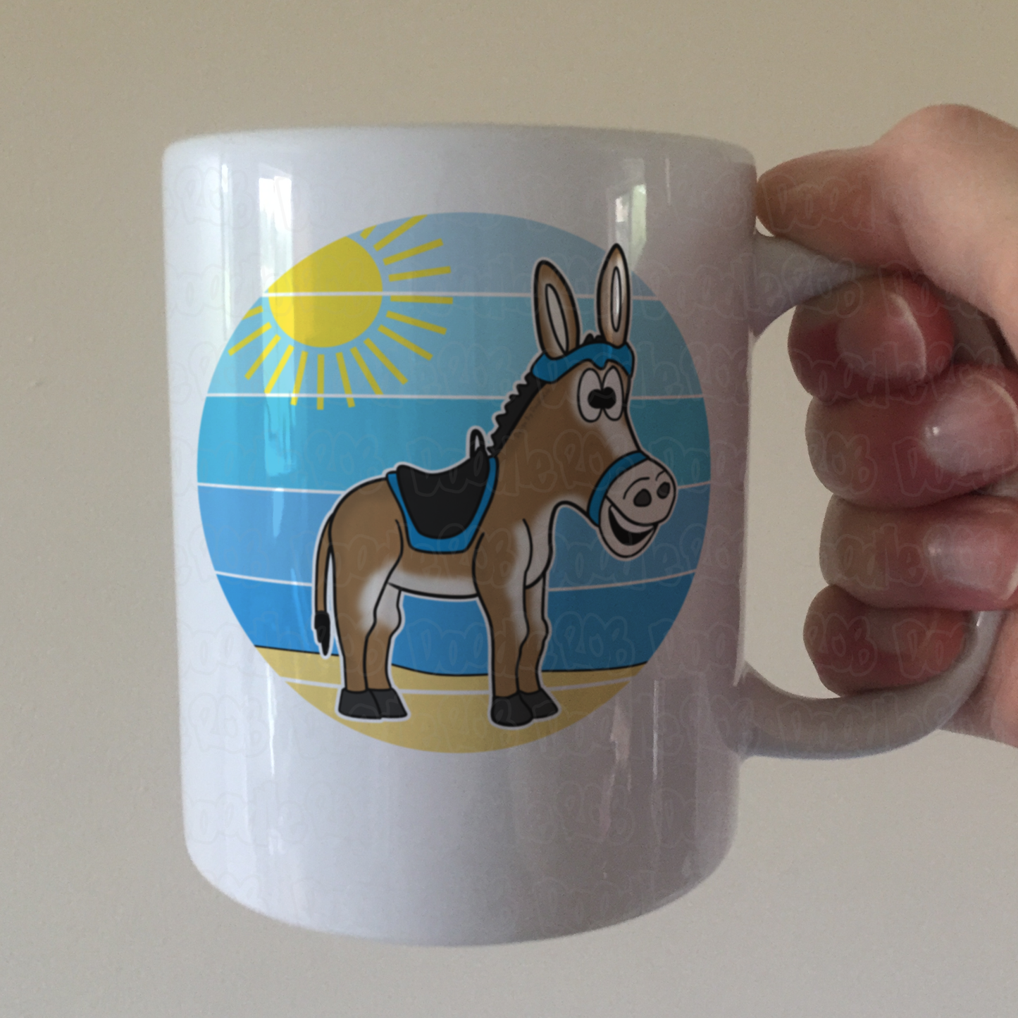 Seaside Donkey Mug - Funny Summer Gift - Beach Holiday Mug - School Holidays