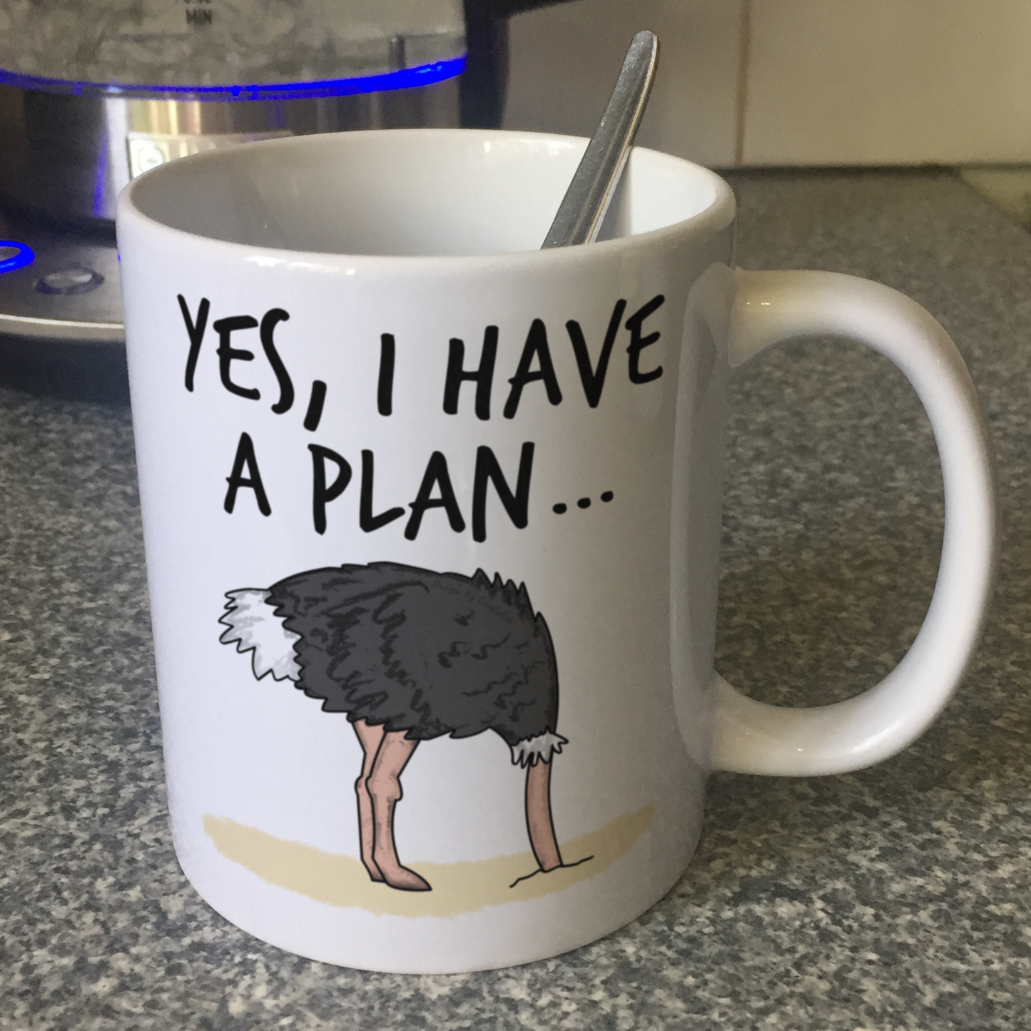 Funny Ostrich Mug - Yes I Have A Plan - Project Manager Mug - Joke Work Gift