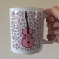 Double Bass Floral Mug (Pink Flowers) - Female Bassist - Musician Gift For Girl