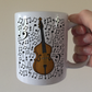 Double Bass Musical Notes Mug - Gift For Bassist - Jazz Musician - Music Teacher Gift