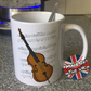 Double Bass Music Notation Mug (Colour) - Gift For Bassist - Jazz Musician Gift