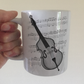 Double Bass Music Notation Mug - Gift For Bassist - Jazz Musician Gift