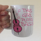 Pink Double Bass Mug - This Girl Plays Bass - Gift For Female Bassist - Jazz Musician Gift
