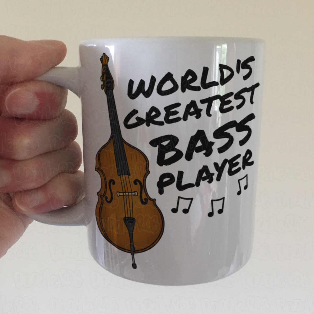 Double Bass Mug - World's Greatest Bass Player - Gift For Bassist - Jazz Musician Gift