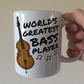 Double Bass Mug - World's Greatest Bass Player - Gift For Bassist - Jazz Musician Gift