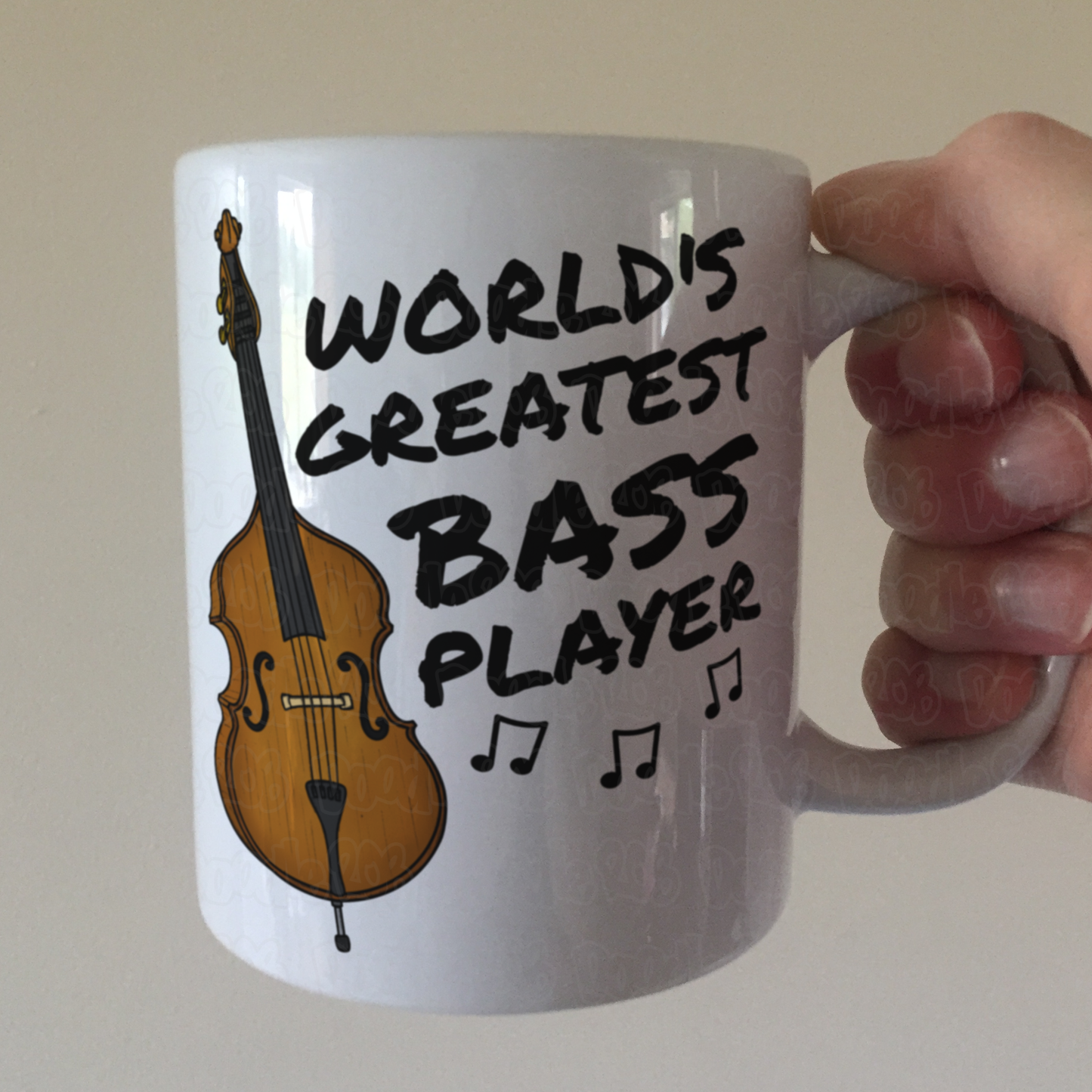 Double Bass Mug - World's Greatest Bass Player - Gift For Bassist - Jazz Musician Gift