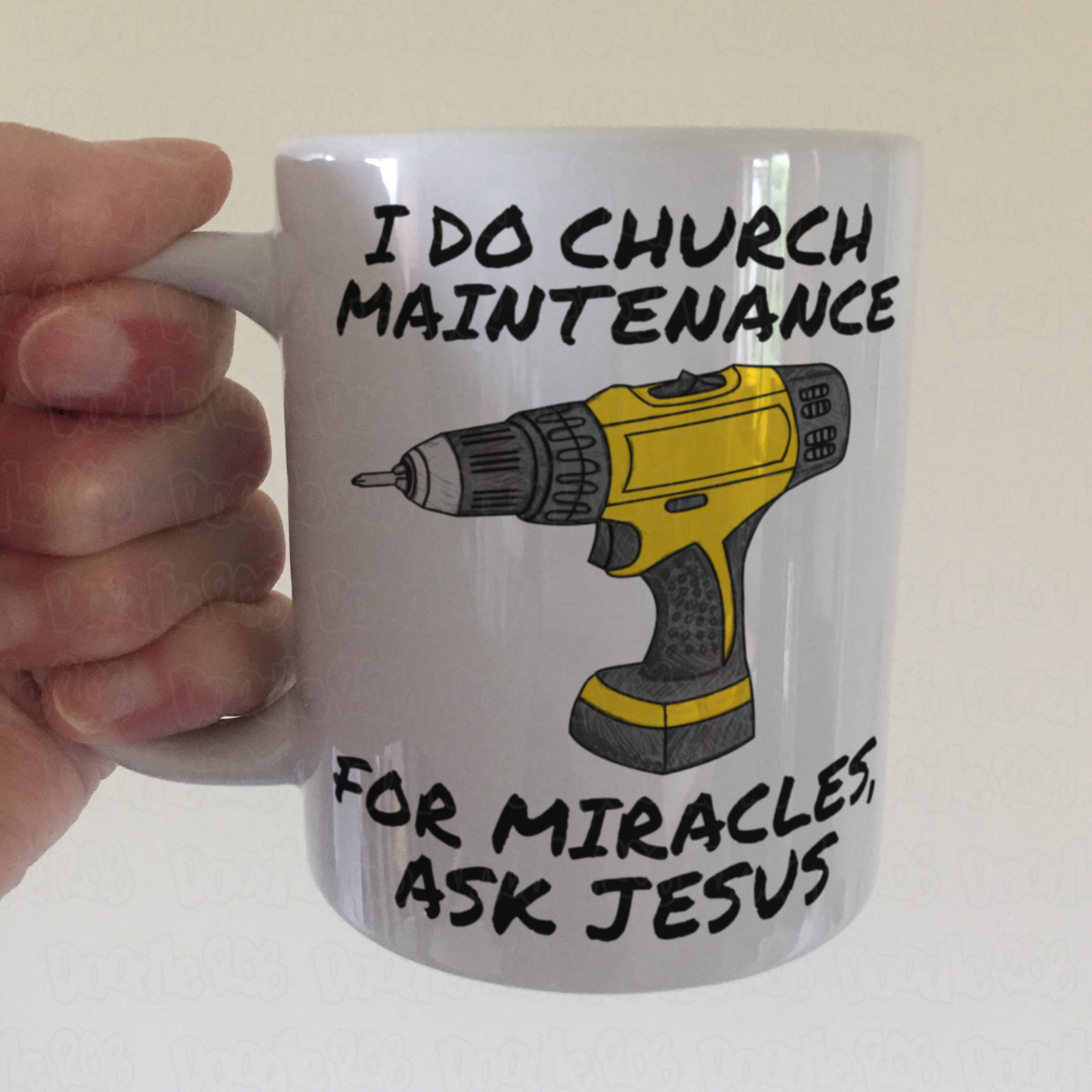 Church Maintenance Mug - For Miracles, Ask Jesus - Christian Handyman Gift