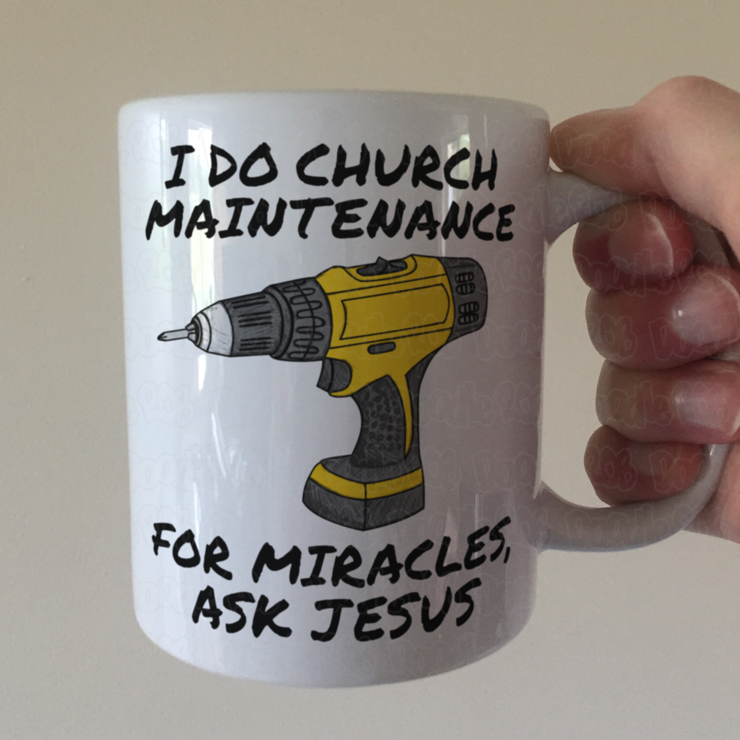 Church Maintenance Mug - For Miracles, Ask Jesus - Christian Handyman Gift