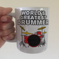 Funny Drummer Mug - World's Greatest Drummer - Drum Teacher Gift - Drum Kit Mug