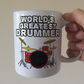 Funny Drummer Mug - World's Greatest Drummer - Drum Teacher Gift - Drum Kit Mug