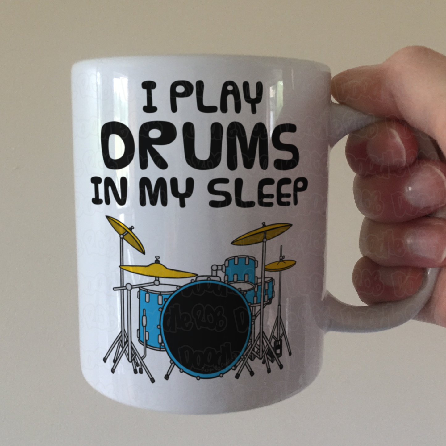 Funny Drummer Mug - I Play Drums In My Sleep - Percussionist Musician Gift