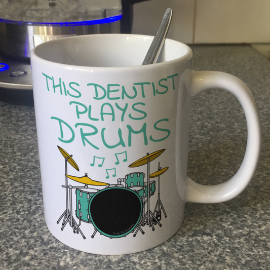 Dentist Drummer Mug - This Dentist Plays Drums - Musician Gift For Dentist