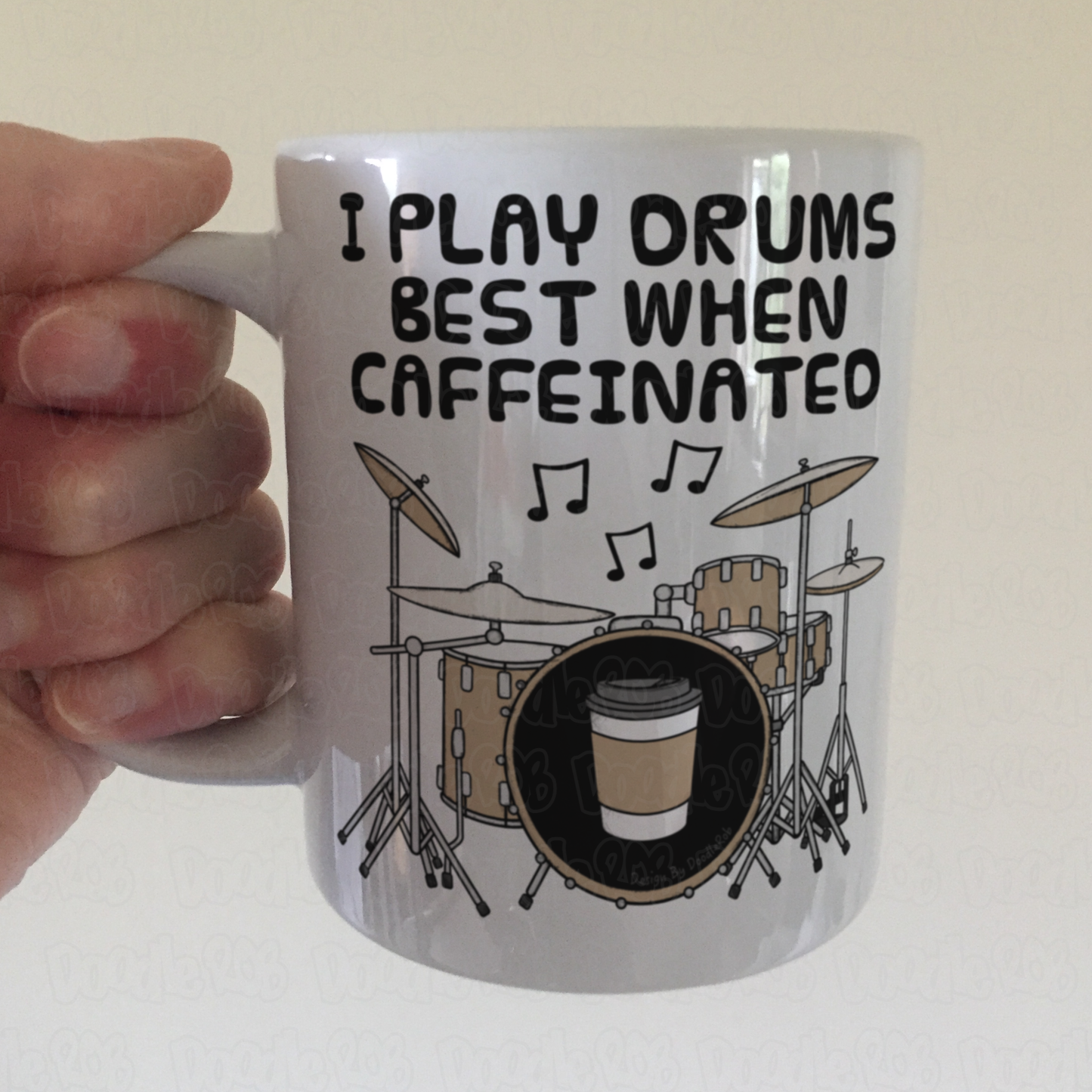Drummer Coffee Mug - I Play Drums Best When Caffeinated - Percussionist Musician Gift