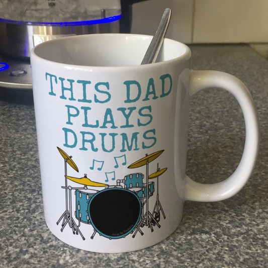 Drummer Father's Day Mug - This Dad Plays Drums - Percussionist Musician Gift