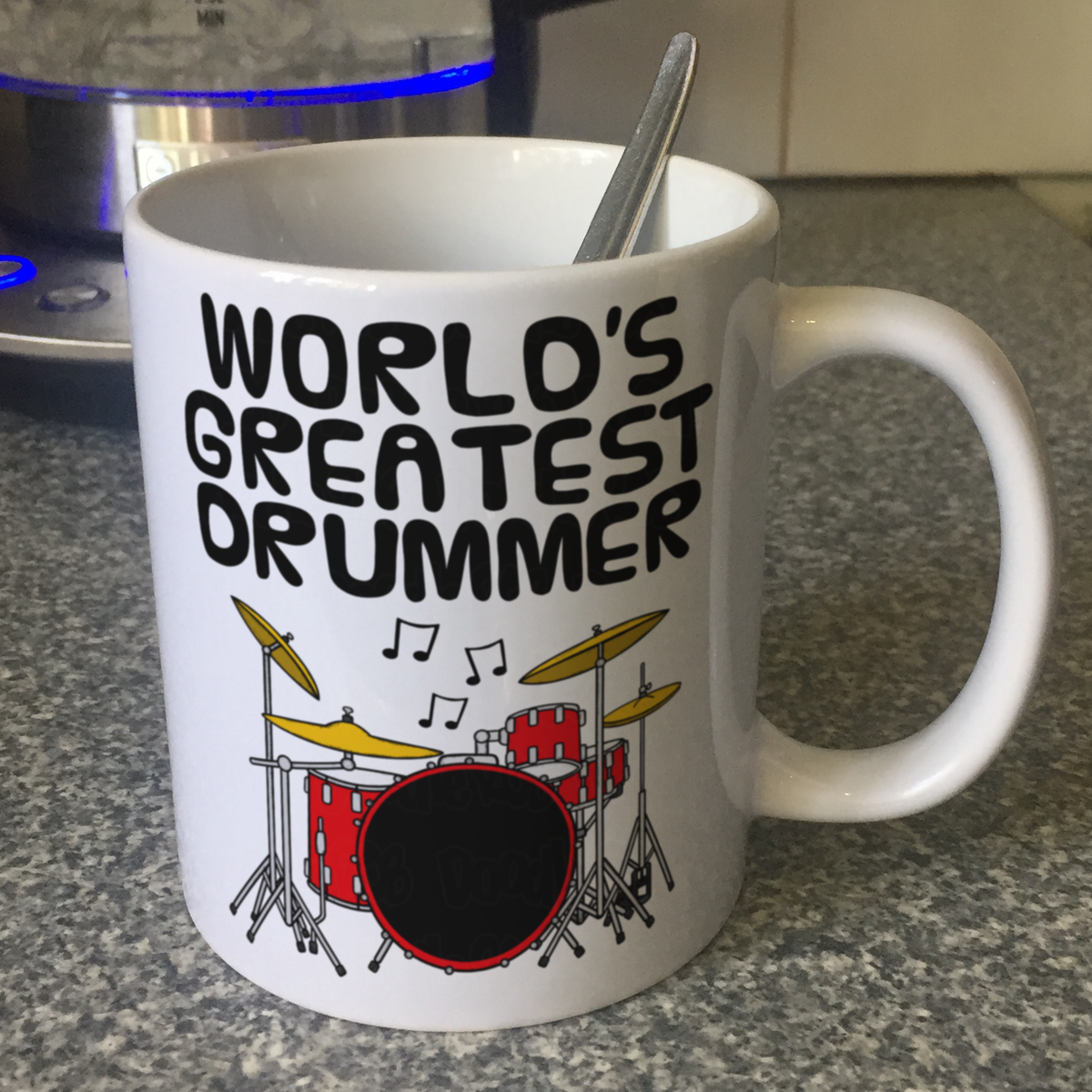 Funny Drummer Mug - World's Greatest Drummer - Drum Teacher Gift - Drum Kit Mug