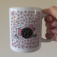 Drummer Floral Mug (Pink Flowers) - Female Drummer - Percussionist Musician Gift For Girl