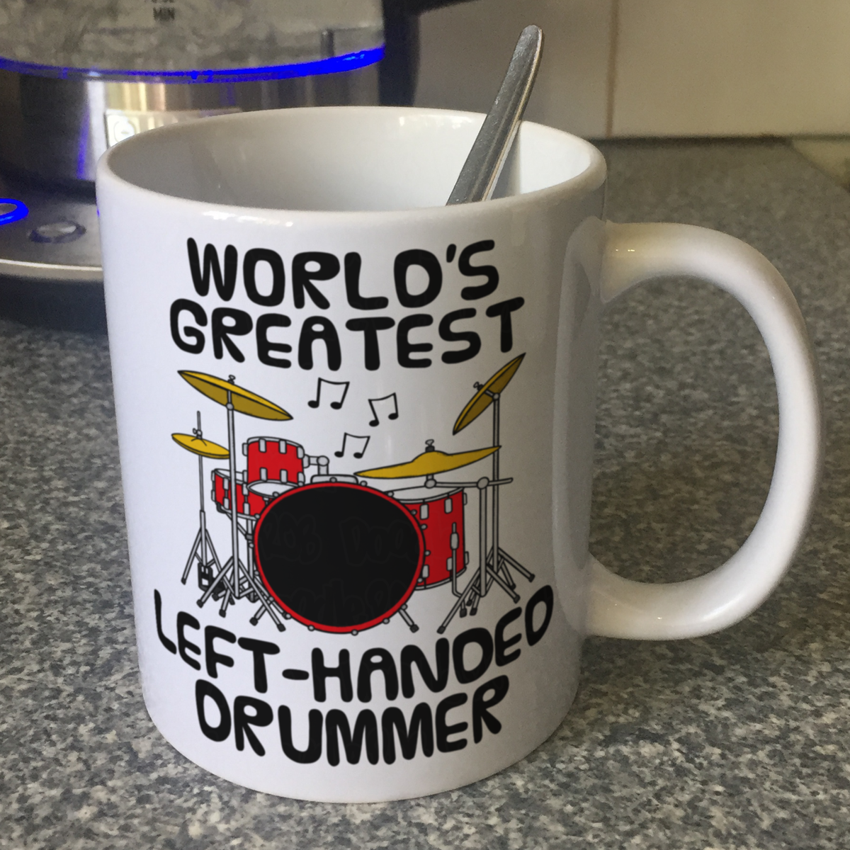 Left Handed Drummer Mug - World's Greatest Left-Handed Drummer - Gift For Lefty Drummer