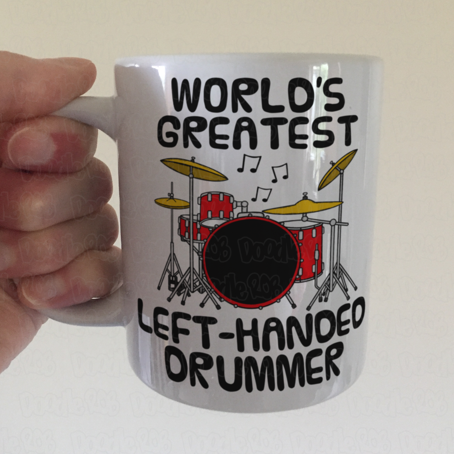 Left Handed Drummer Mug - World's Greatest Left-Handed Drummer - Gift For Lefty Drummer