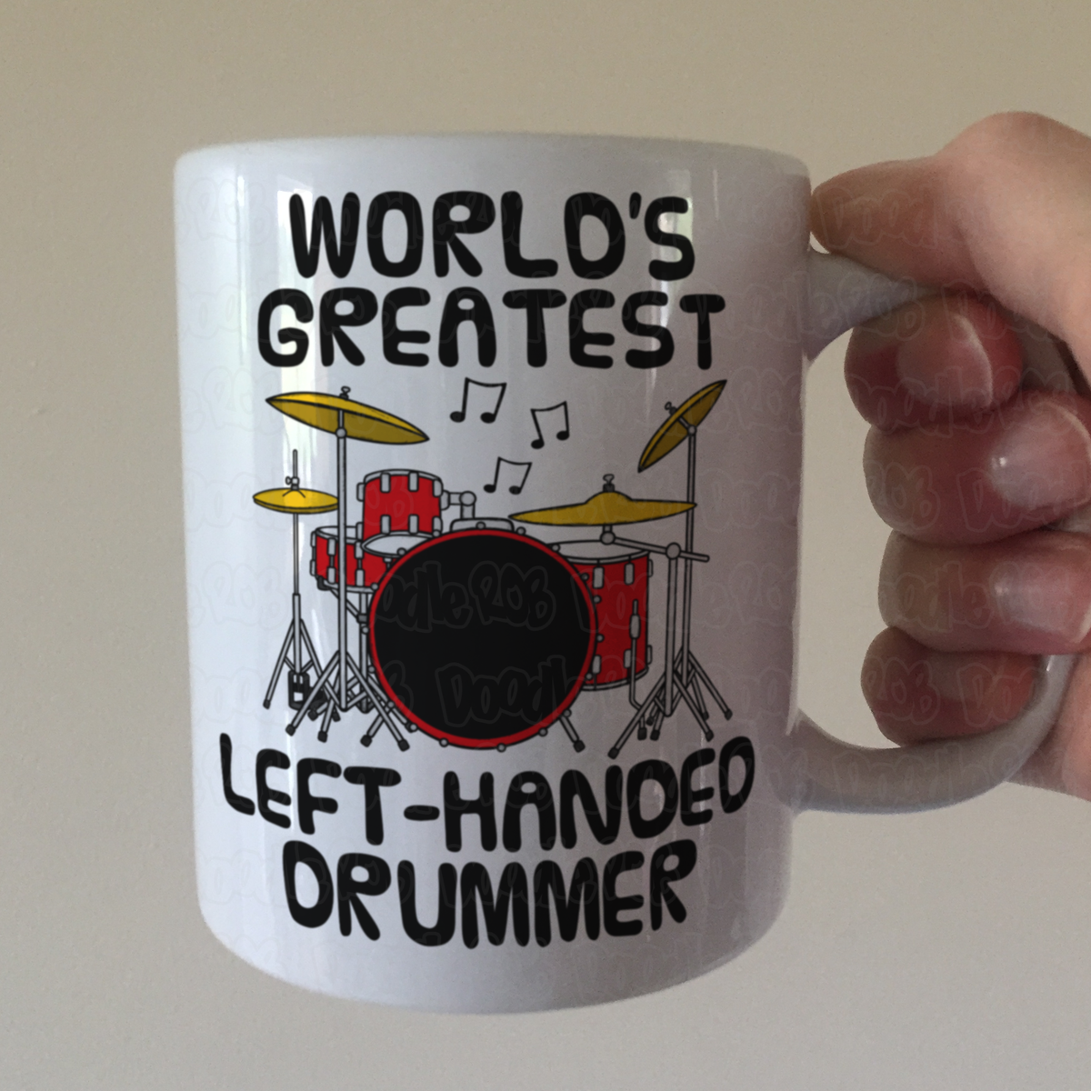 Left Handed Drummer Mug - World's Greatest Left-Handed Drummer - Gift For Lefty Drummer