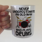 Funny Drummer Mug - Never Underestimate An Old Man Who Plays Drums - Percussionist Musician Gift For Him