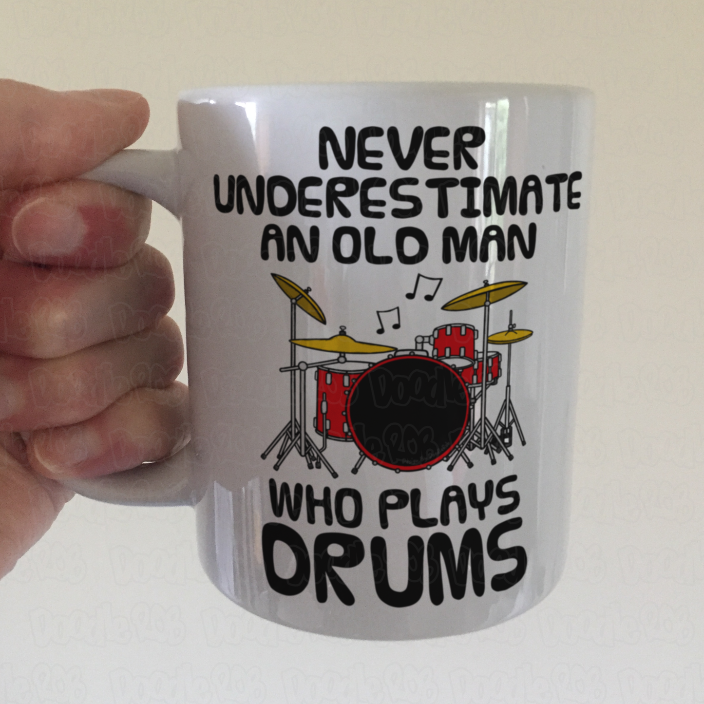 Funny Drummer Mug - Never Underestimate An Old Man Who Plays Drums - Percussionist Musician Gift For Him