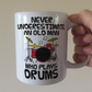 Funny Drummer Mug - Never Underestimate An Old Man Who Plays Drums - Percussionist Musician Gift For Him