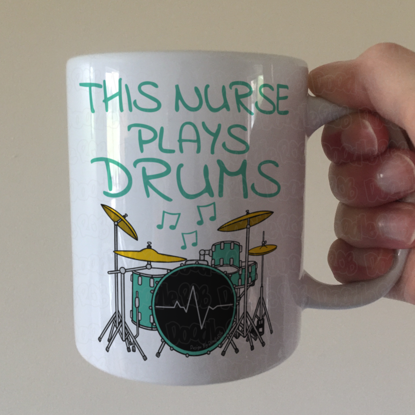 Nurse Drummer Mug - This Nurse Plays Drums - Musician Gift For Nurse