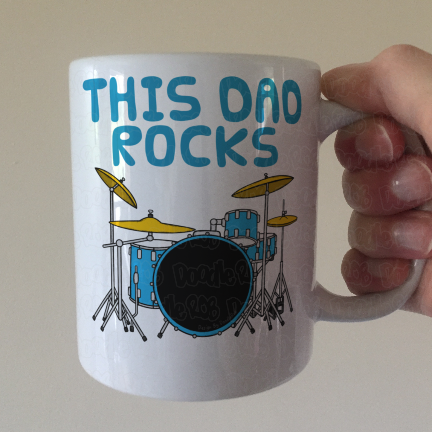 Dad Drummer Mug - This Dad Plays Rocks - Father's Day Musician Gift