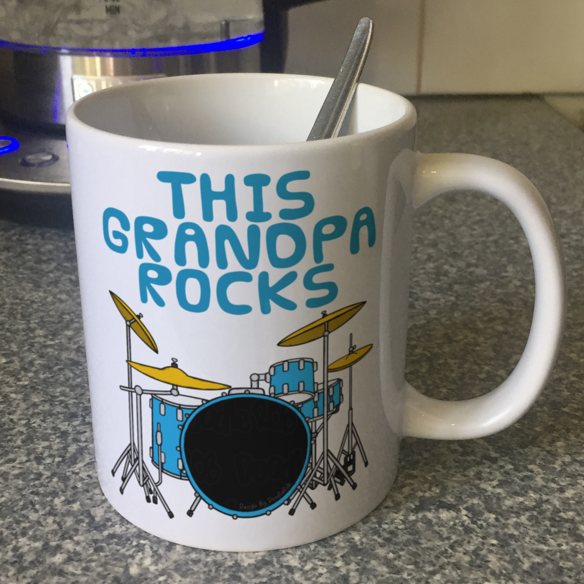Grandpa Drummer Mug - This Grandpa Plays Rocks - Father's Day Musician Gift