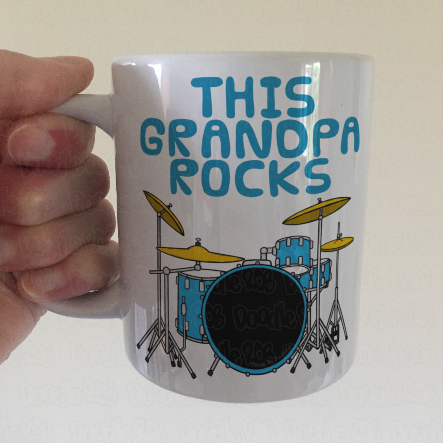 Grandpa Drummer Mug - This Grandpa Plays Rocks - Father's Day Musician Gift