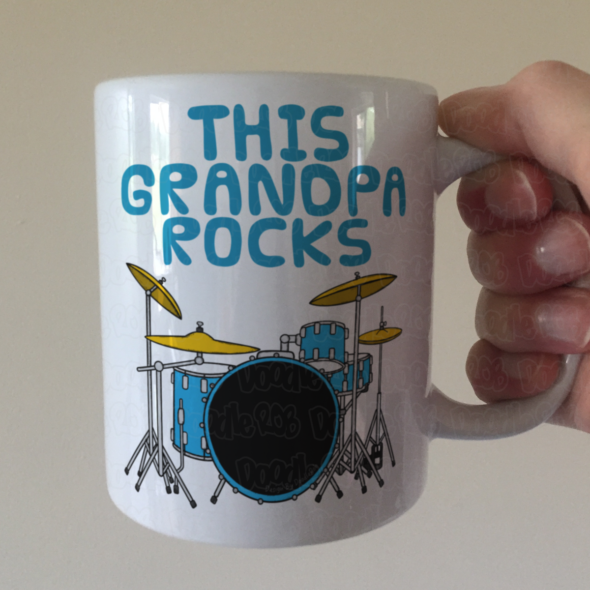 Grandpa Drummer Mug - This Grandpa Plays Rocks - Father's Day Musician Gift
