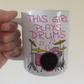 Girl's Drummer Mug - This Girl Plays Drums - Female Drummer Gift - Pink Drum Kit Gift For Girl