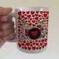 Drum Kit With Hearts Mug - Gift For Drummer - Percussionist Musician Valentines Anniversary Gift