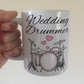 Wedding Drummer Mug - Drum Kit With Pink Hearts - Musician Gift