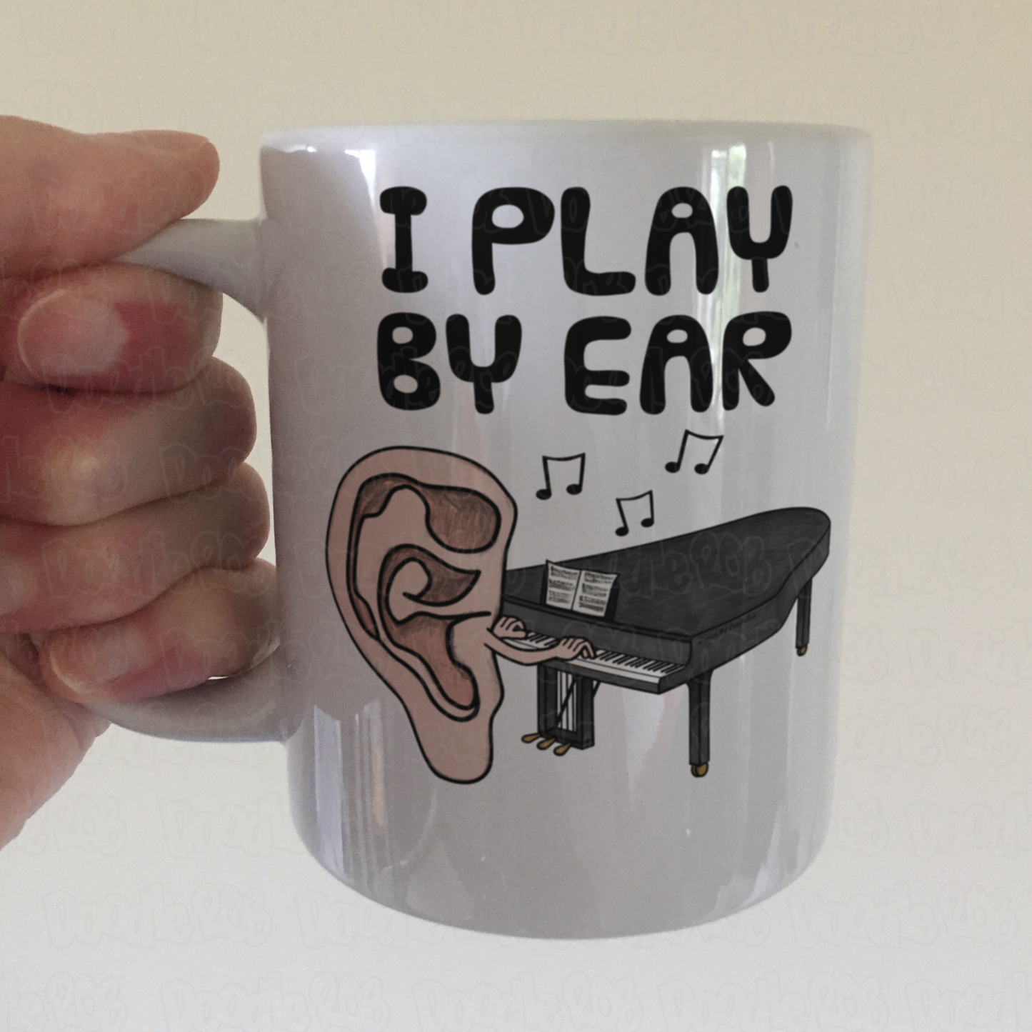 Funny Piano Mug - I Play By Ear - Funny Gift For Pianist - Funny Mug For Musician