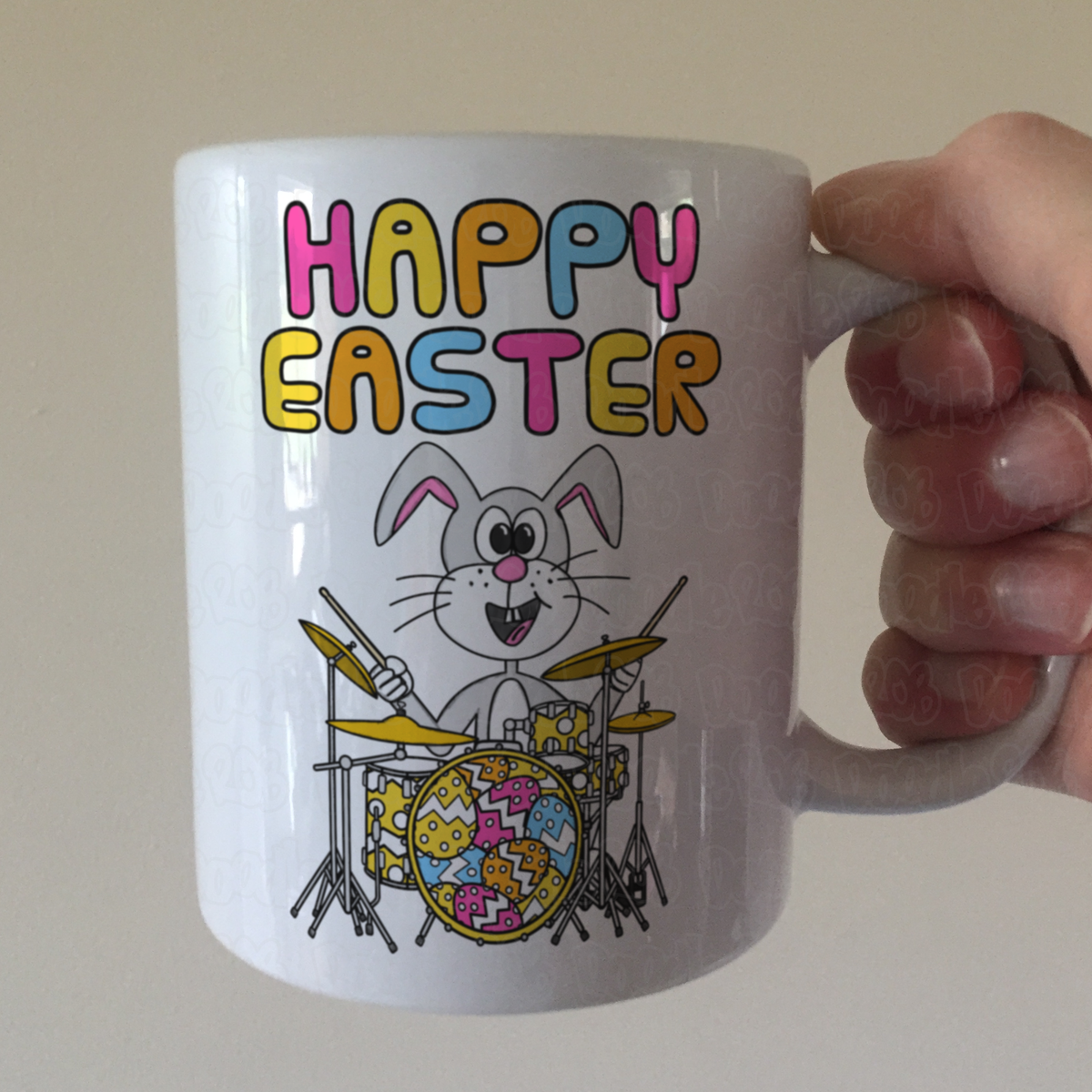 Easter Drummer Mug - Easter Bunny Playing Drums - Easter Gift For Kids