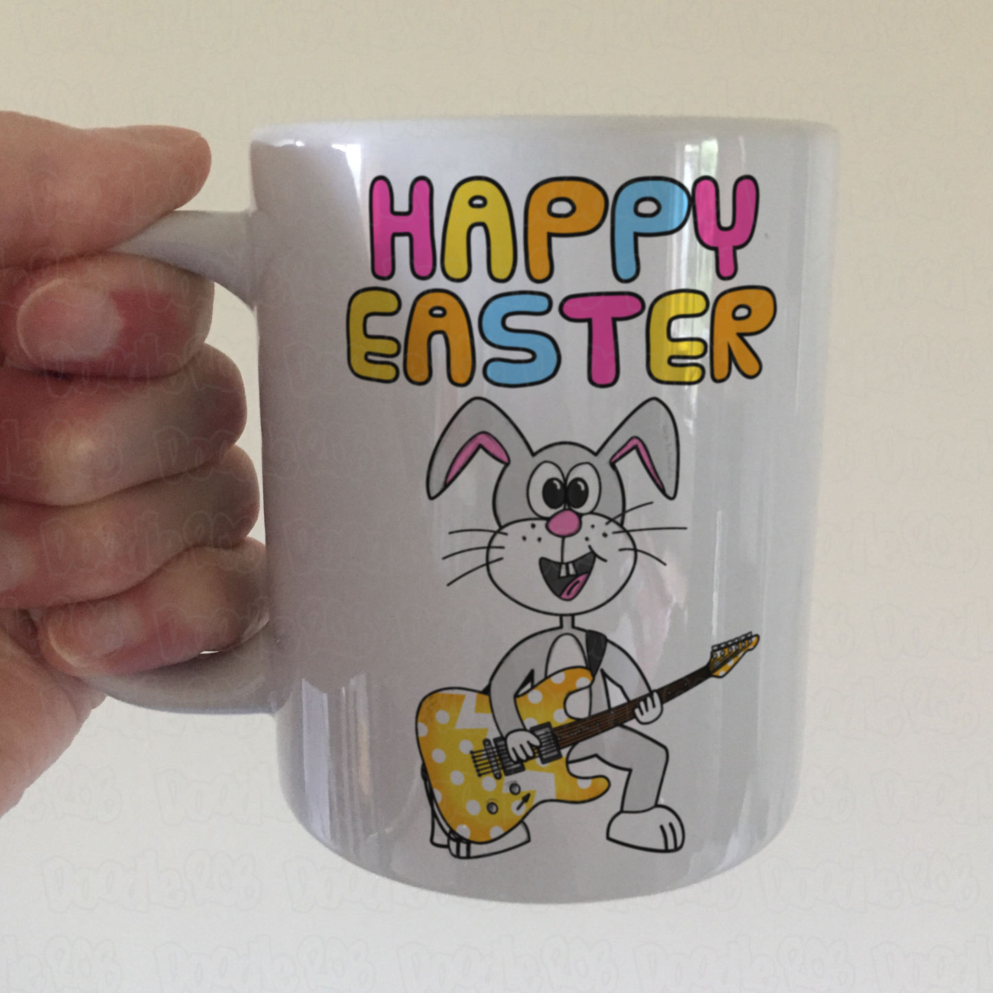 Easter Guitarist Mug - Easter Bunny Playing Guitar - Easter Gift For Kids