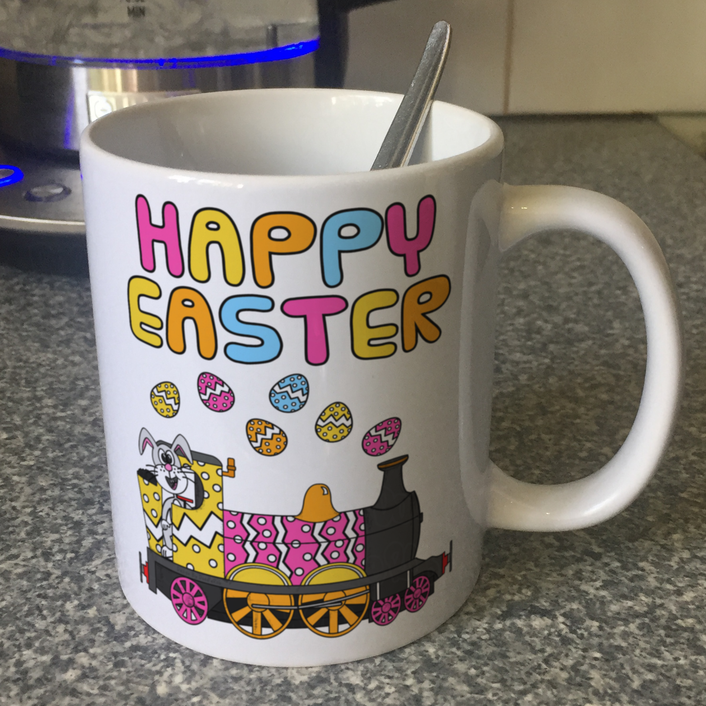 Easter Steam Train Mug - Easter Bunny Driving Train - Easter Gift For Boy