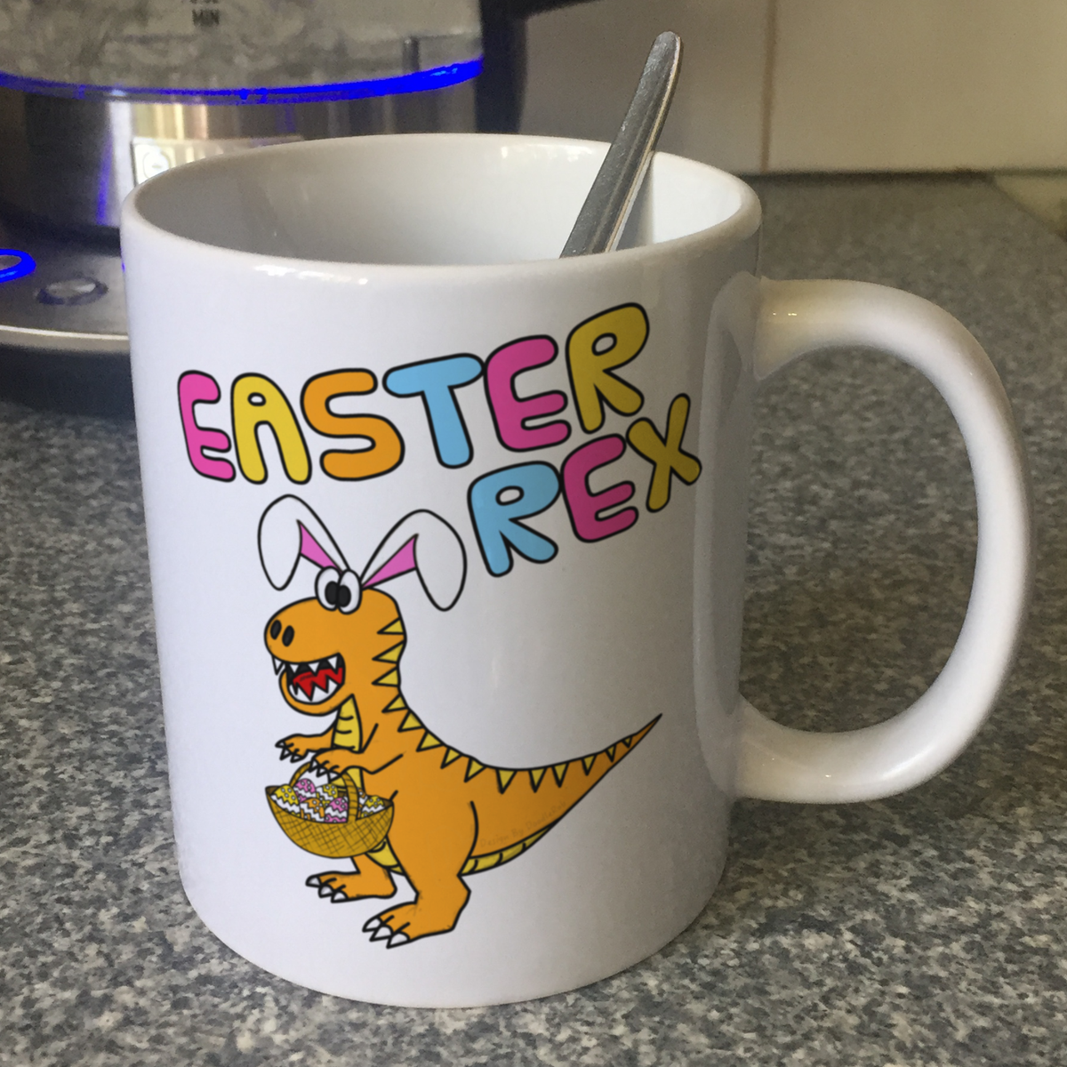 Dinosaur Easter Mug - T-Rex Easter Bunny - Kids Easter Gift