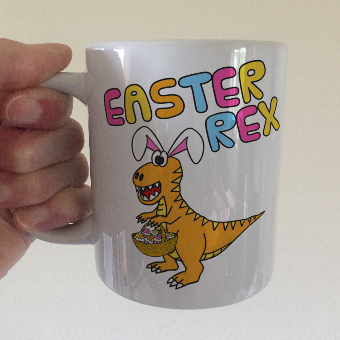 Dinosaur Easter Mug - T-Rex Easter Bunny - Kids Easter Gift