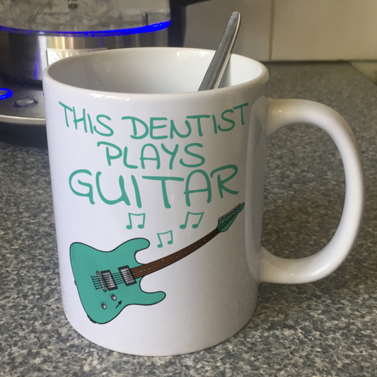 Dentist Electric Guitar Mug - This Dentist Plays Guitar - Guitarist Gift For Dentist
