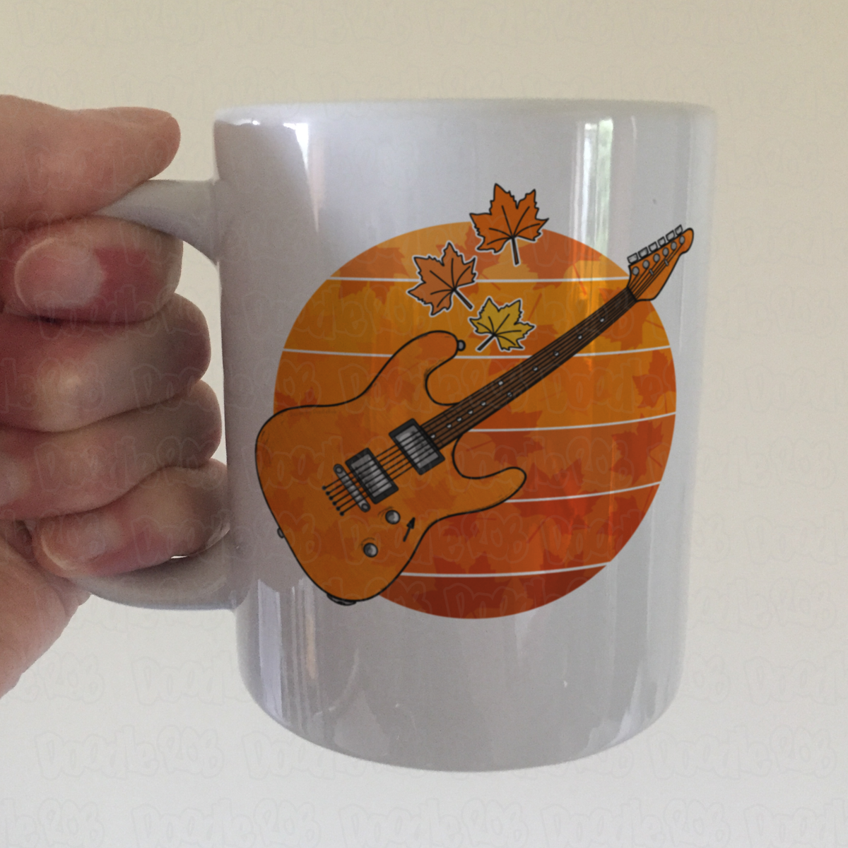 Autumn Electric Guitar Mug - Gift For Guitarist - Guitar Teacher Back To School Gift