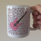 Electric Guitar Floral Mug (Pink Flowers) - Female Guitarist - Musician Gift For Girl