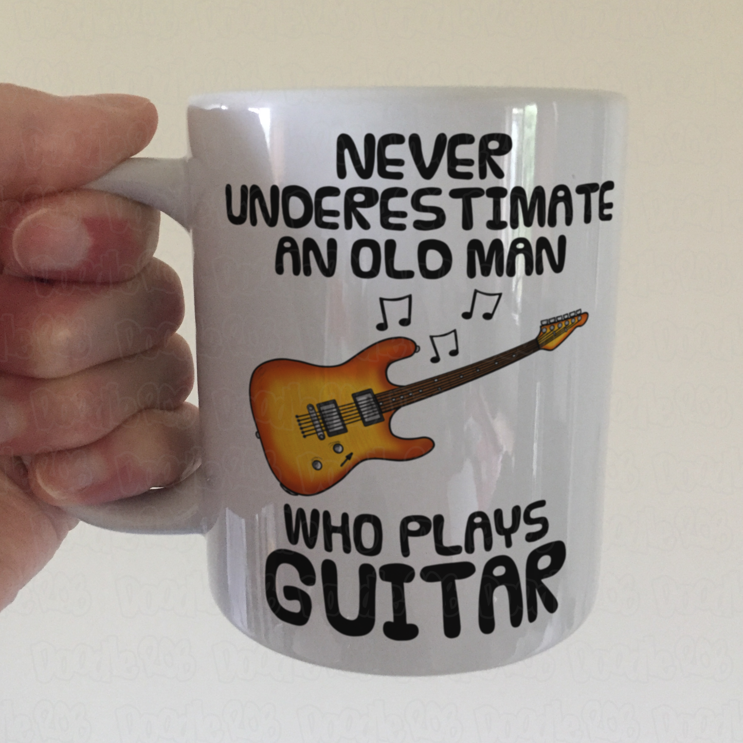 Funny Electric Guitar Mug - Never Underestimate An Old Man Who Plays Guitar - Guitarist Musician Gift For Him
