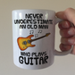 Funny Electric Guitar Mug - Never Underestimate An Old Man Who Plays Guitar - Guitarist Musician Gift For Him