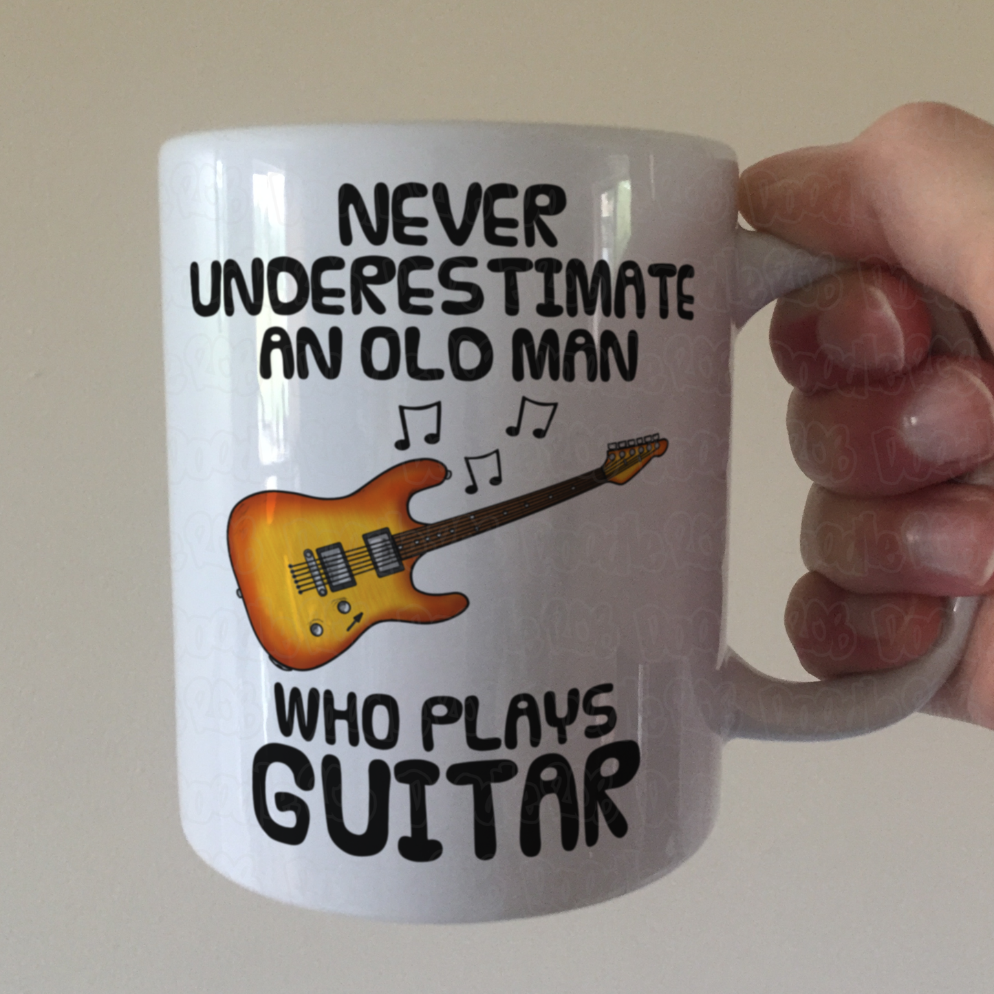 Funny Electric Guitar Mug - Never Underestimate An Old Man Who Plays Guitar - Guitarist Musician Gift For Him