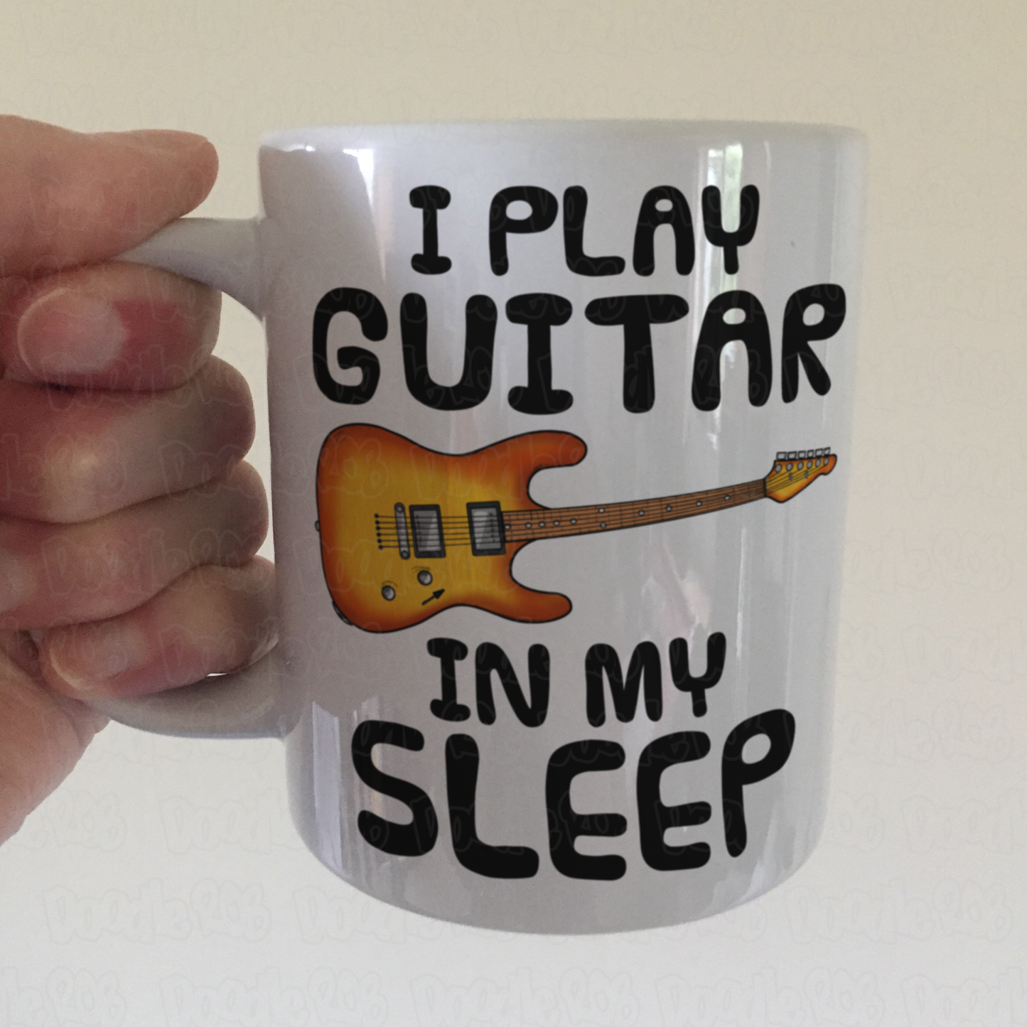 Funny Electric Guitar Mug - I Play Guitar In My Sleep - Guitarist Musician Gift