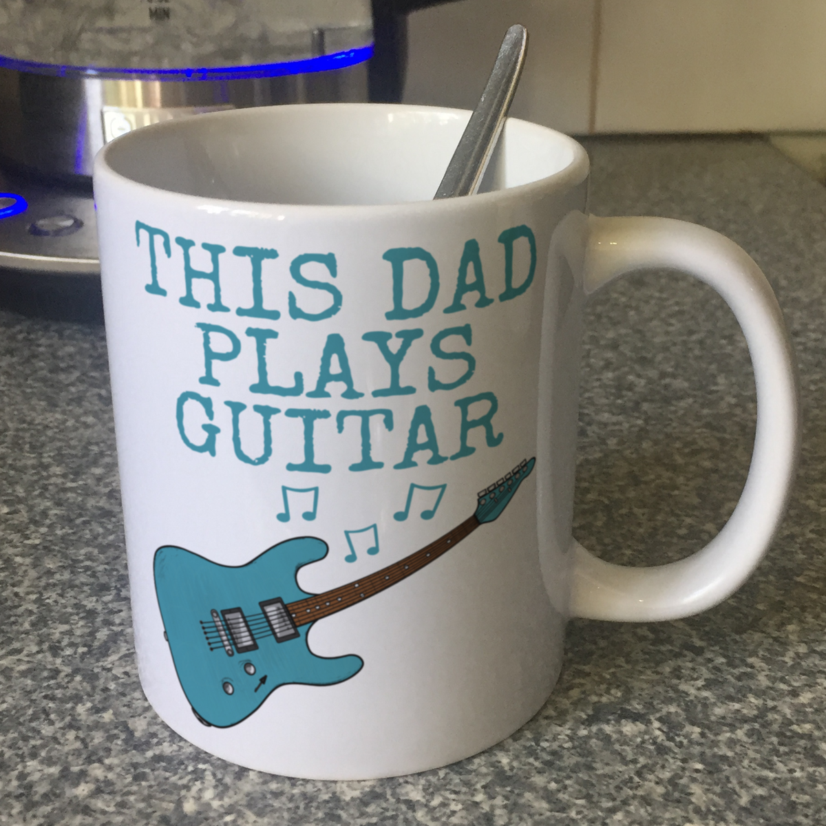 Electric Guitar Father's Day Mug - This Dad Plays Guitar - Guitarist Musician Gift