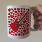 Electric Guitar With Hearts Mug - Guitarist Mug - Musician Valentines Anniversary Gift